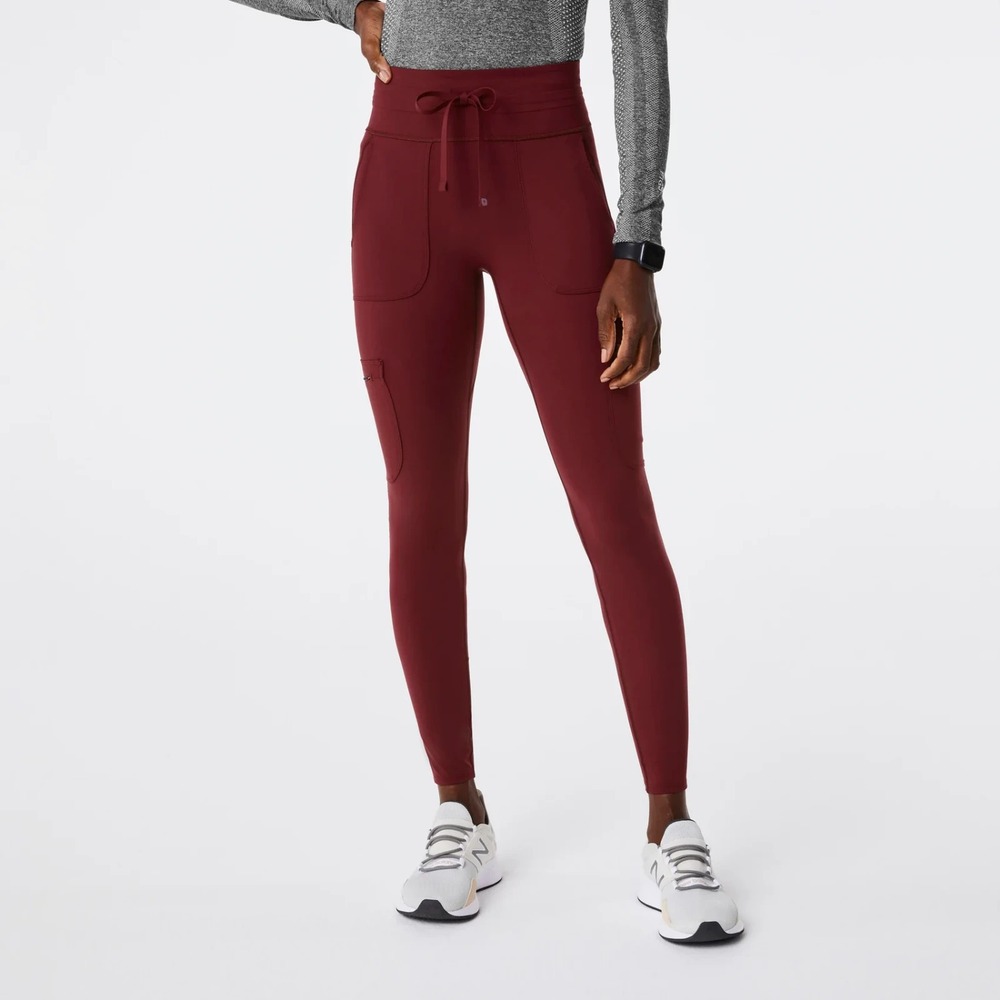 FIGS Skinny Leg Scrub Legging Burgundy XL Women's NWT